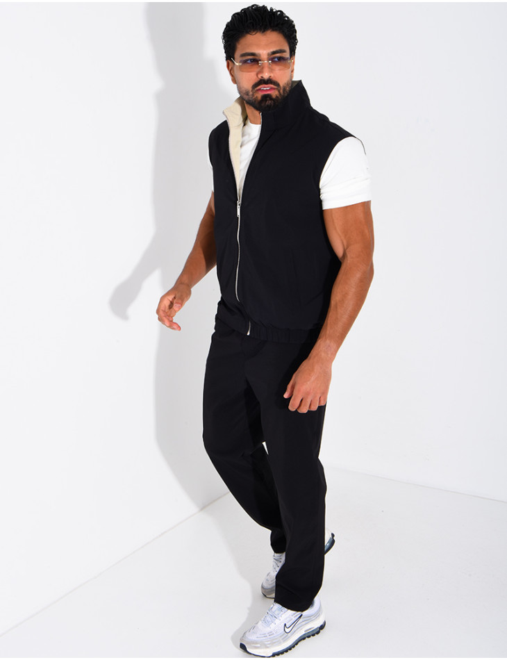 Ensemble en tissu imperméable pantalon et veste sans manches réversible