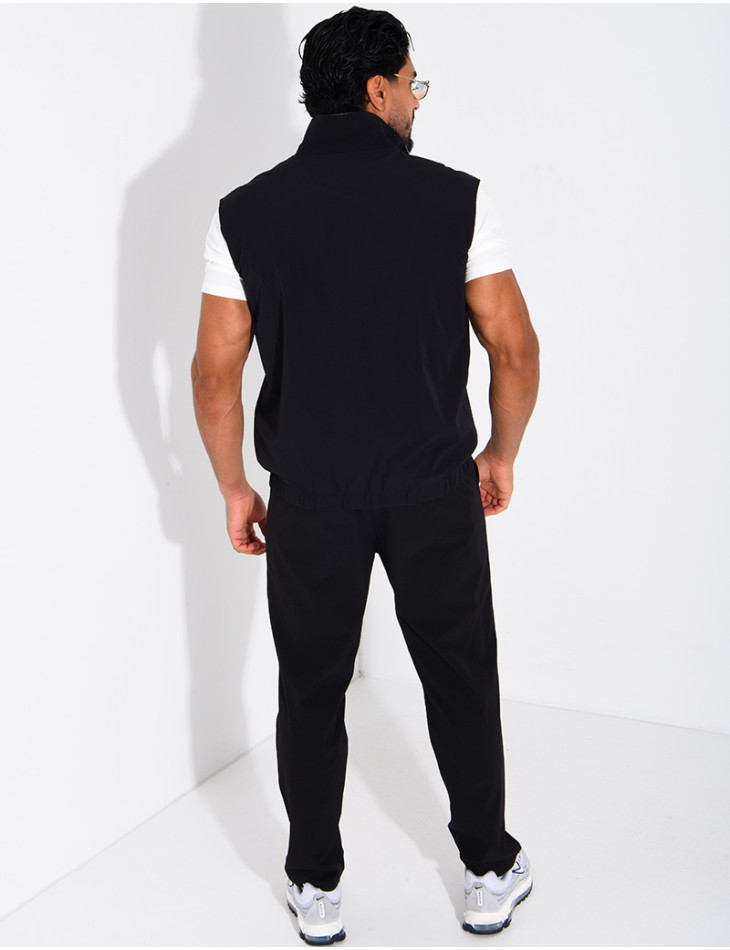 Ensemble en tissu imperméable pantalon et veste sans manches réversible