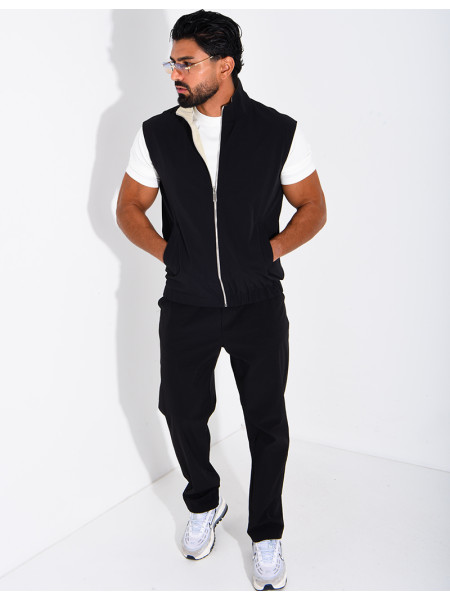 Ensemble en tissu imperméable pantalon et veste sans manches réversible