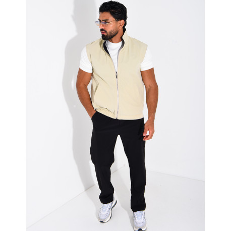 Ensemble en tissu imperméable pantalon et veste sans manches réversible