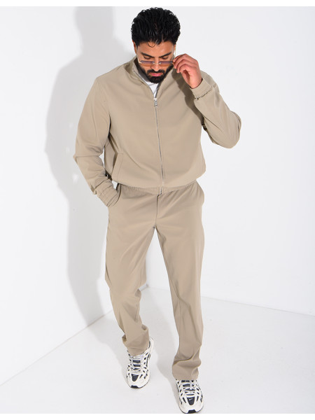 Ensemble veste zippée et pantalon droit