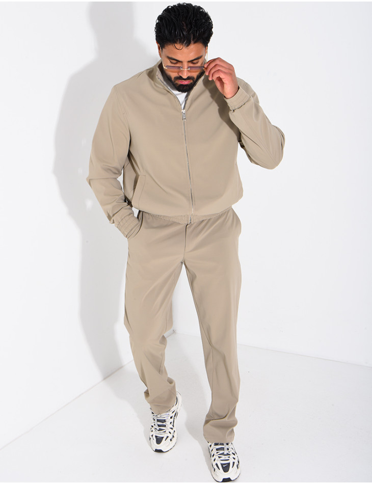 Ensemble veste zippée et pantalon droit