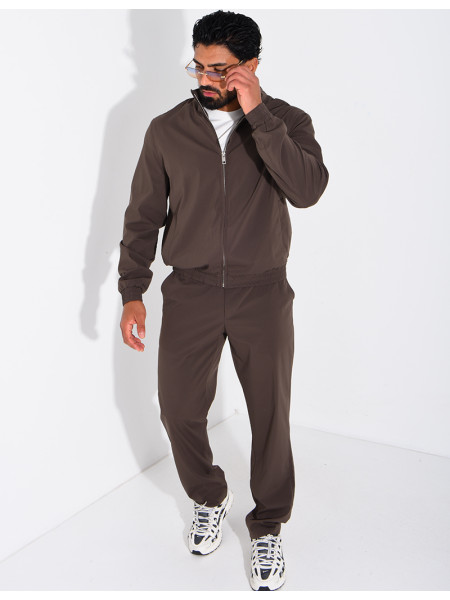 Ensemble veste zippée et pantalon droit
