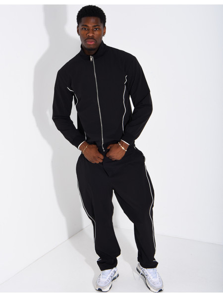 Ensemble à bande en tissu imperméable pantalon et veste