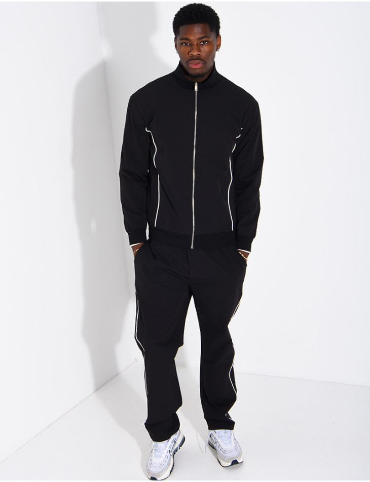 Ensemble à bande en tissu imperméable pantalon et veste