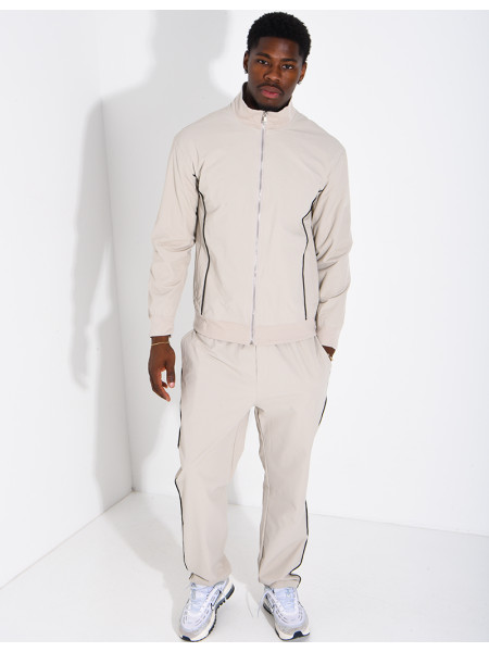 Ensemble à bande en tissu imperméable pantalon et veste