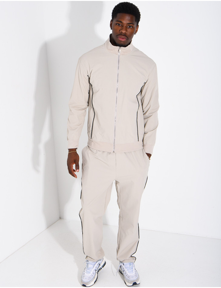 Ensemble à bande en tissu imperméable pantalon et veste