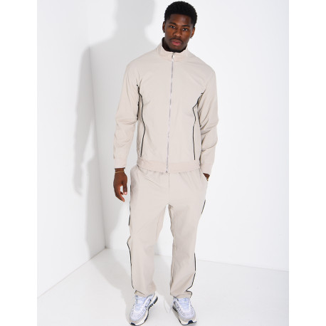 Ensemble à bande en tissu imperméable pantalon et veste