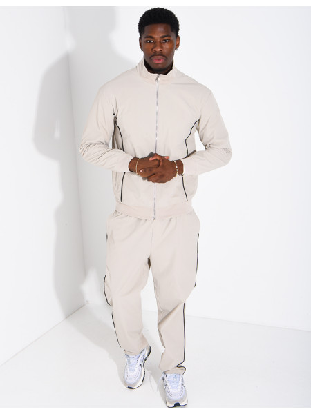 Ensemble à bande en tissu imperméable pantalon et veste