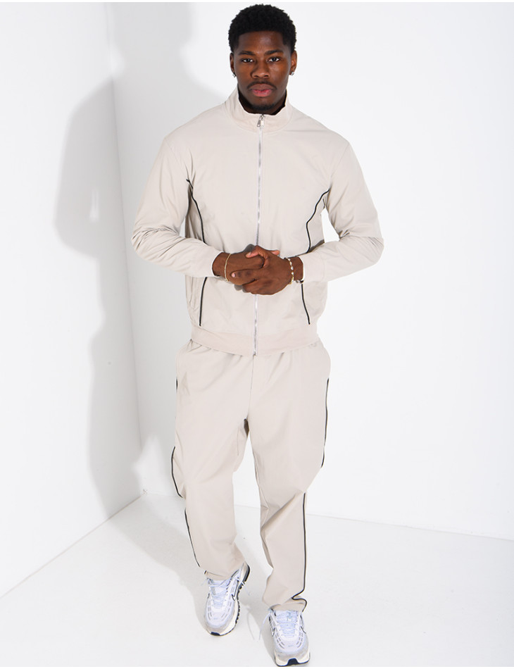Ensemble à bande en tissu imperméable pantalon et veste