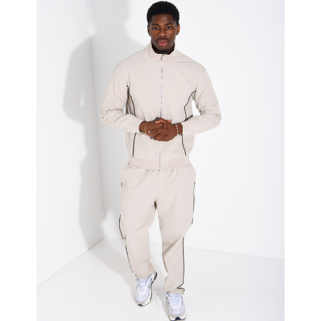 Ensemble à bande en tissu imperméable pantalon et veste