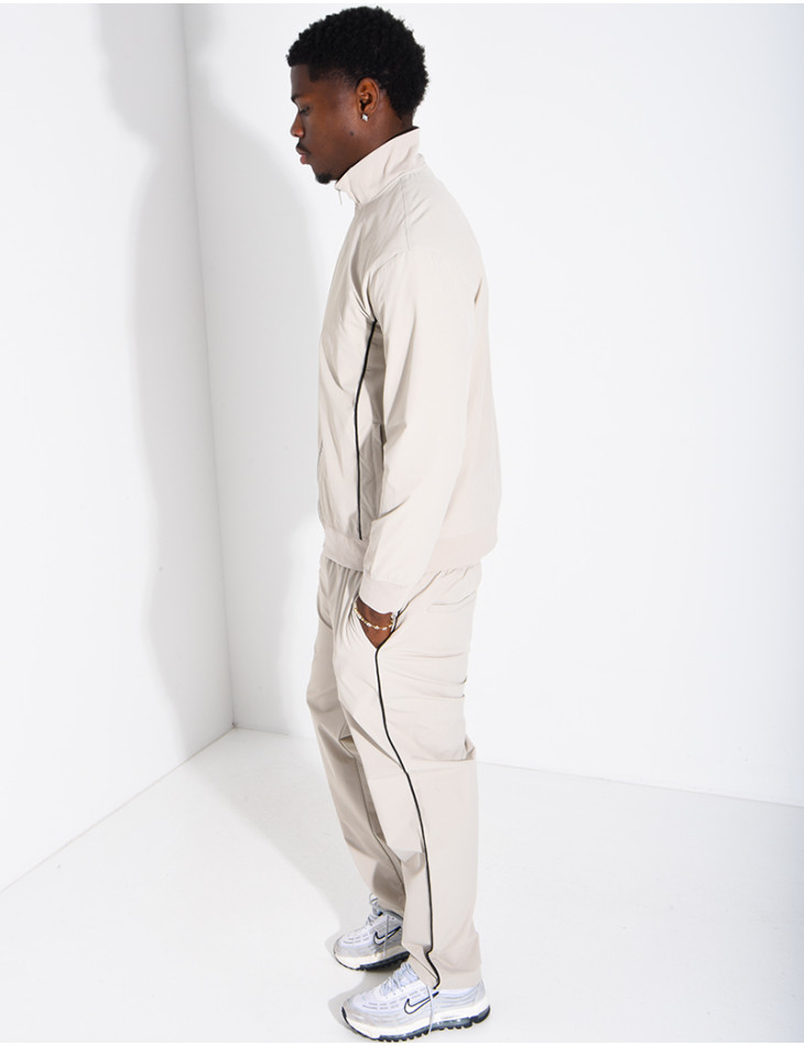 Ensemble à bande en tissu imperméable pantalon et veste