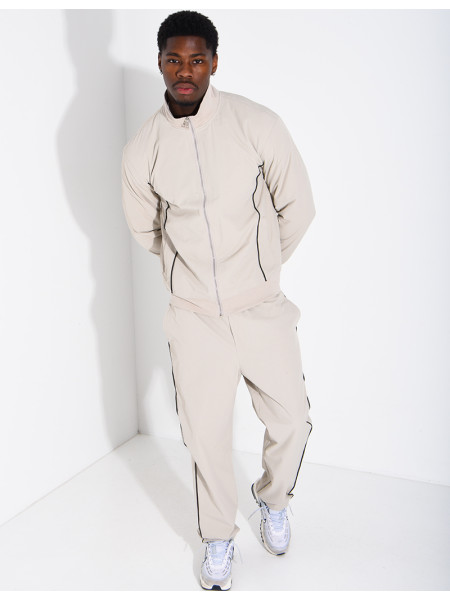 Ensemble à bande en tissu imperméable pantalon et veste