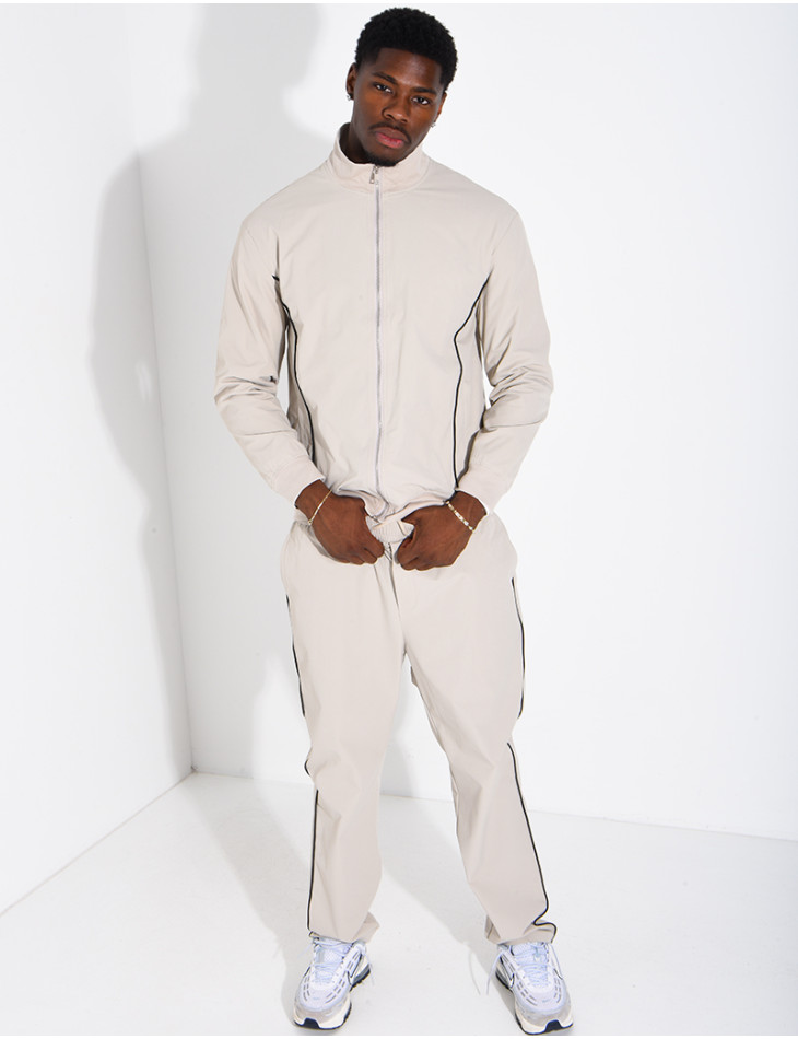 Ensemble à bande en tissu imperméable pantalon et veste