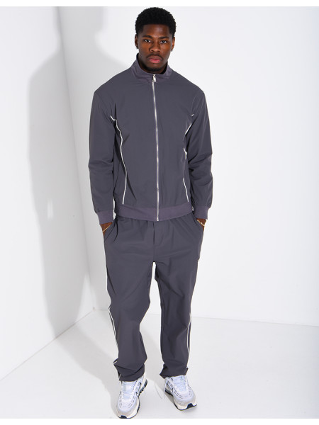 Ensemble à bande en tissu imperméable pantalon et veste