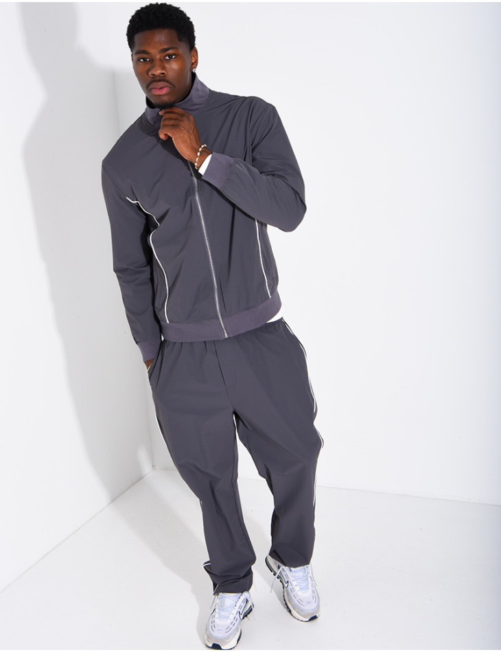 Ensemble à bande en tissu imperméable pantalon et veste