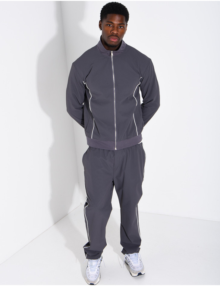 Ensemble à bande en tissu imperméable pantalon et veste