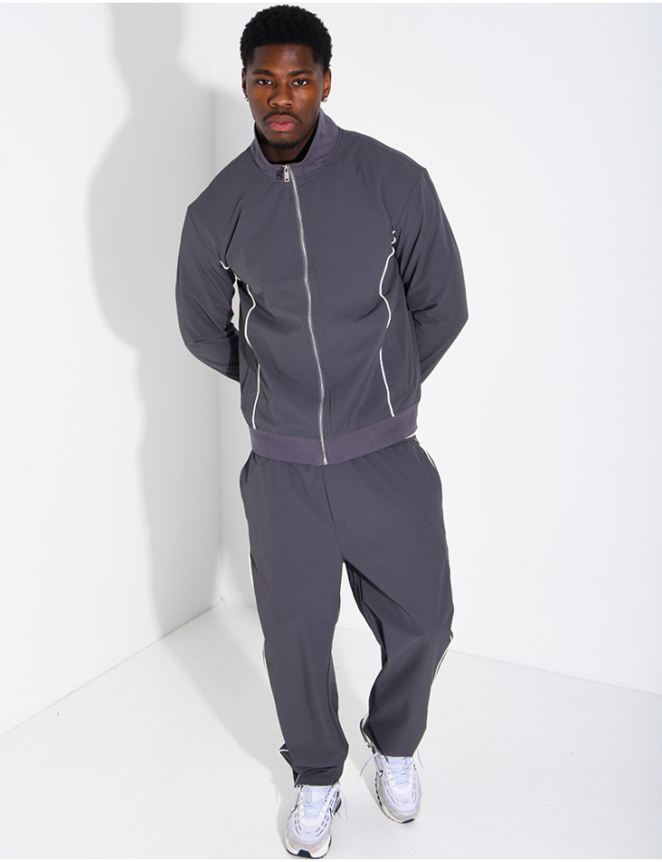 Ensemble à bande en tissu imperméable pantalon et veste