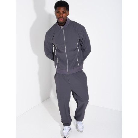 Ensemble à bande en tissu imperméable pantalon et veste