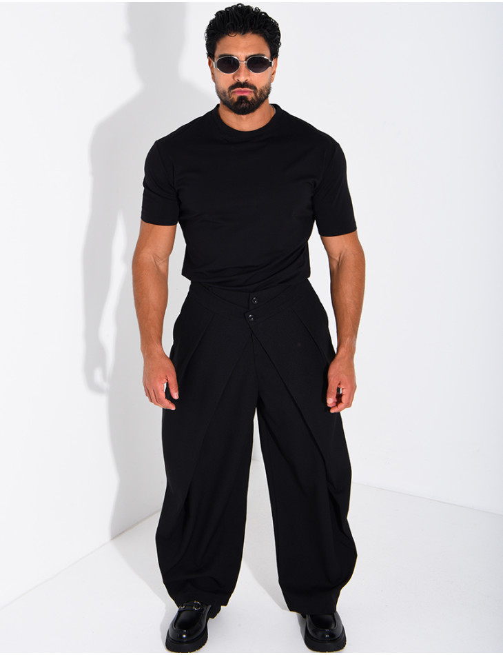 Pantalon large à taille élastique