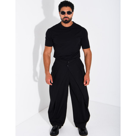 Pantalon large à taille élastique