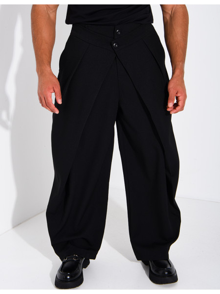 Pantalon large à taille élastique