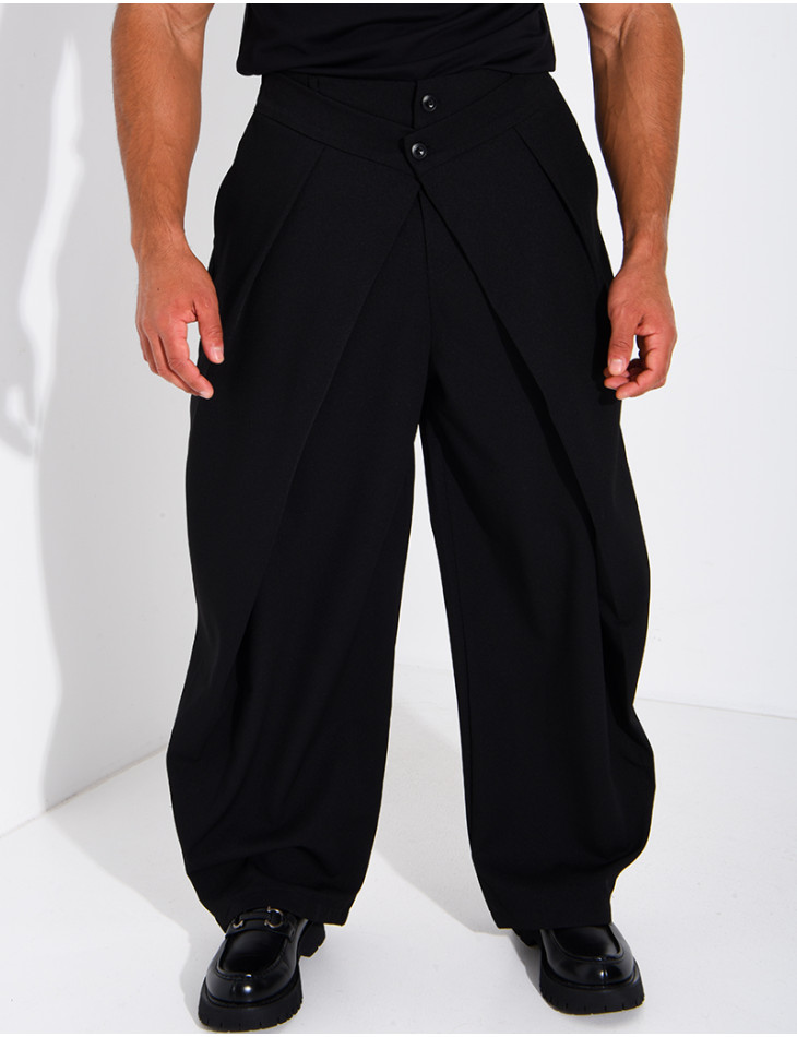 Pantalon large à taille élastique