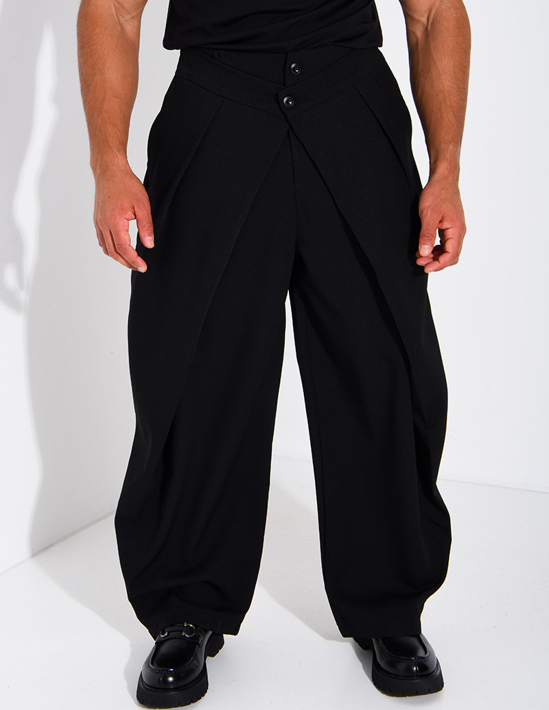 Pantalon large à taille...