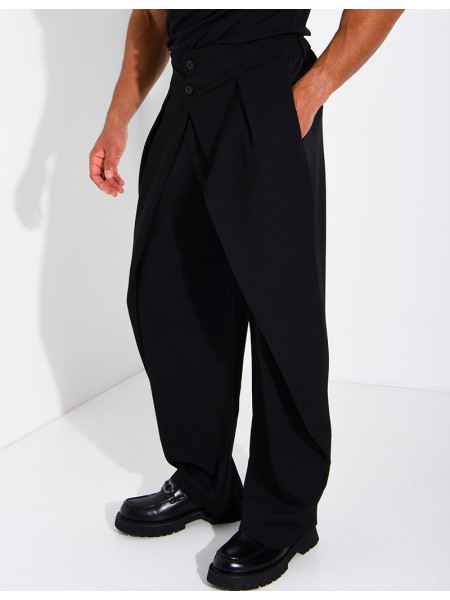 Pantalon large à taille élastique