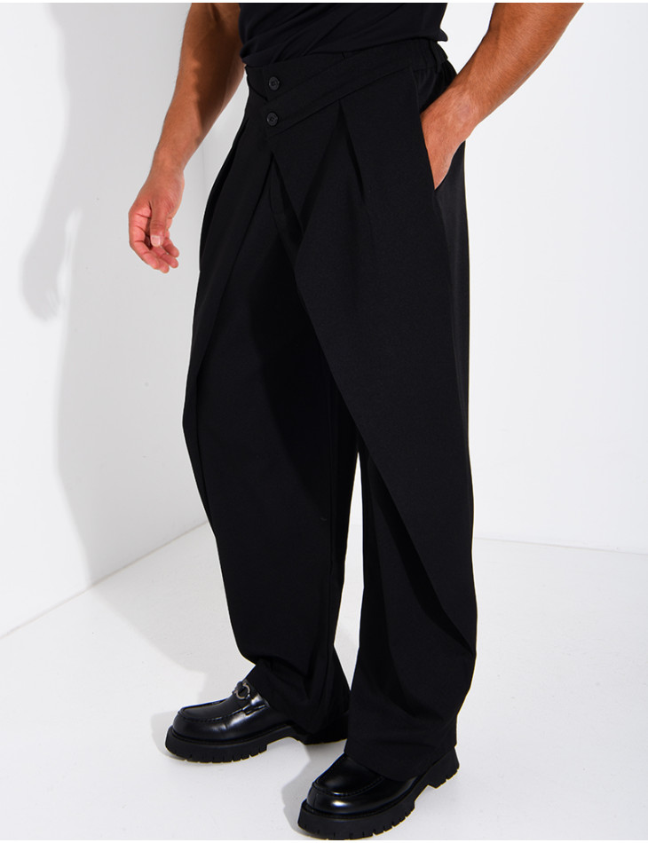 Pantalon large à taille élastique