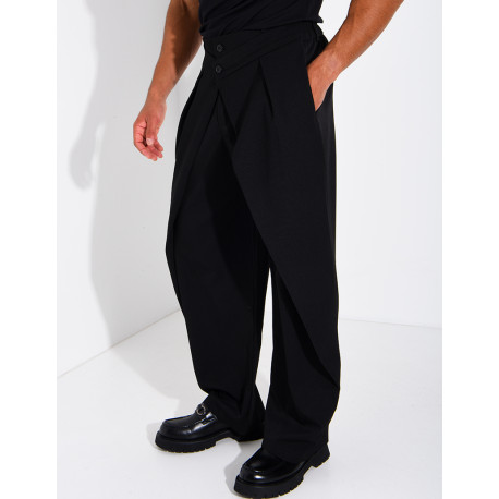 Pantalon large à taille élastique