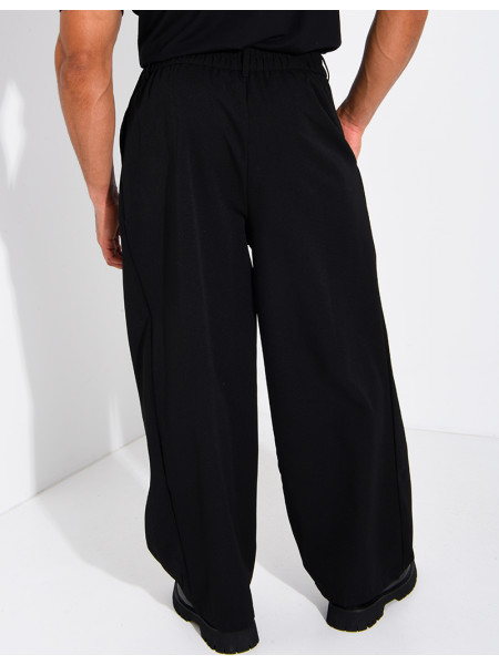 Pantalon large à taille élastique