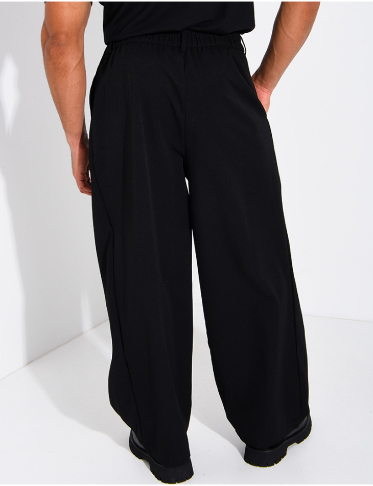 Pantalon large à taille élastique