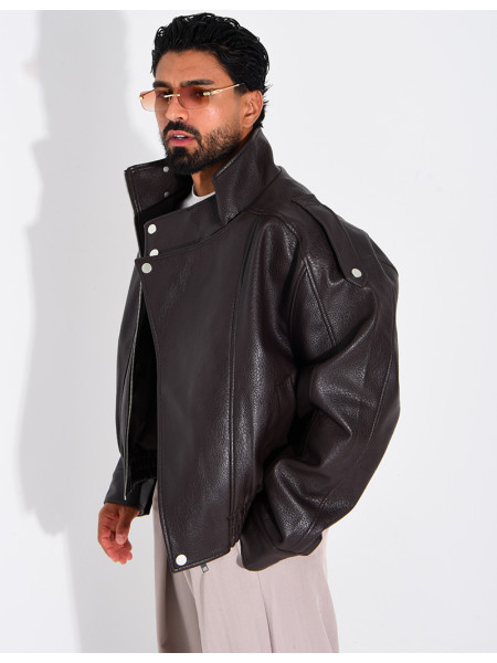 Veste en similicuir grainé