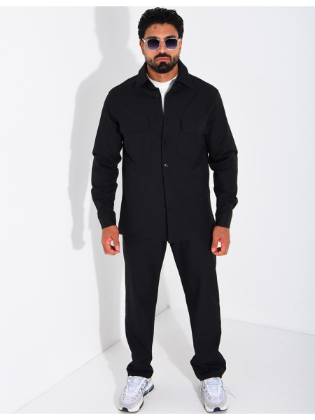 Ensemble pantalon et chemise manches longues
