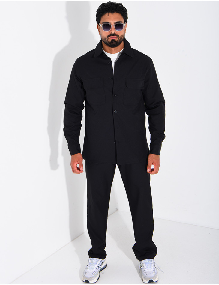 Ensemble pantalon et chemise manches longues