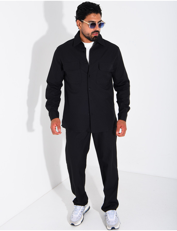 Ensemble pantalon et chemise manches longues