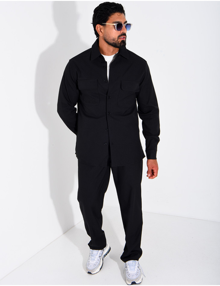 Ensemble pantalon et chemise manches longues