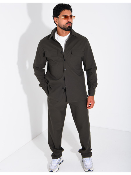 Ensemble pantalon et chemise manches longues