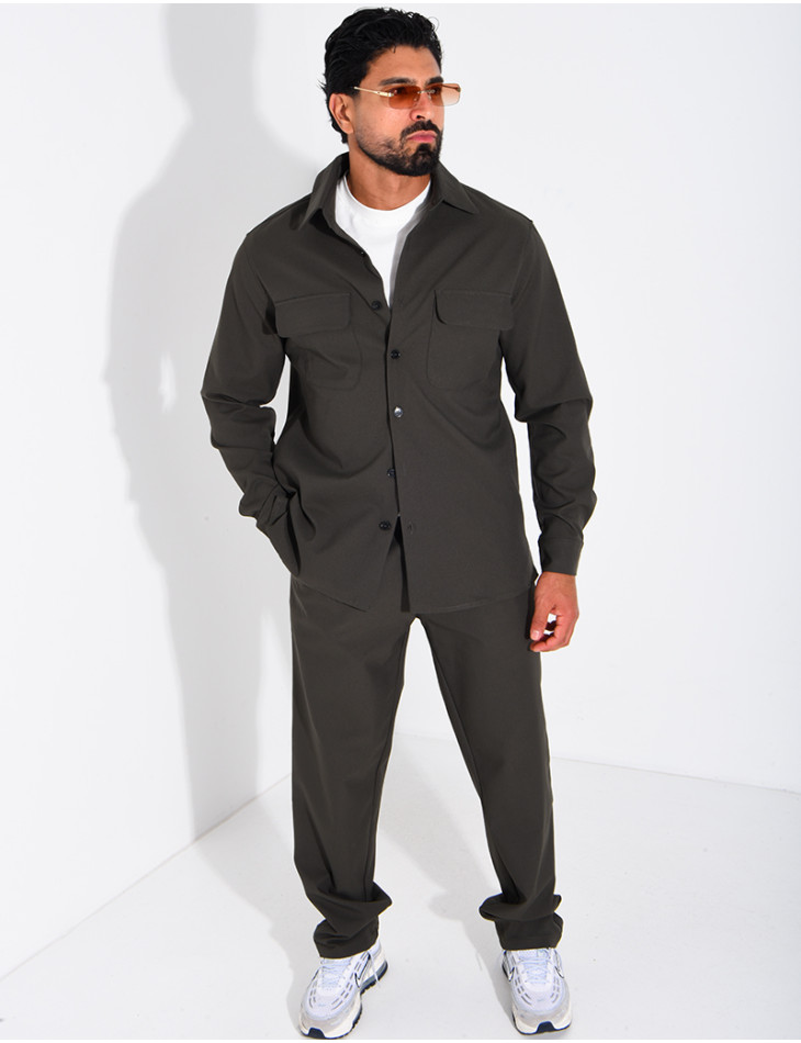 Ensemble pantalon et chemise manches longues
