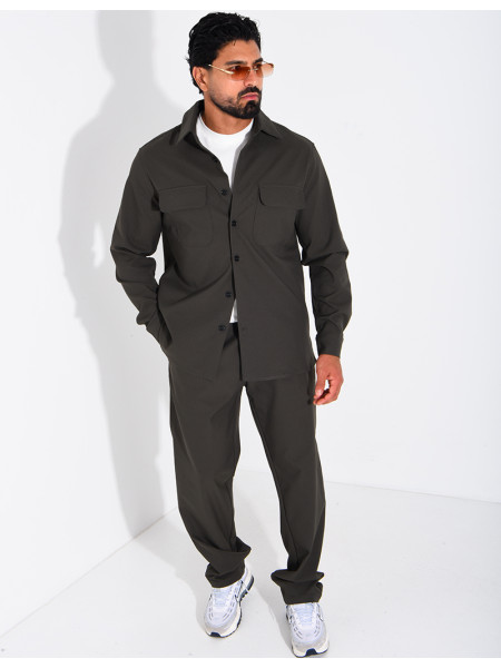 Ensemble pantalon et chemise manches longues