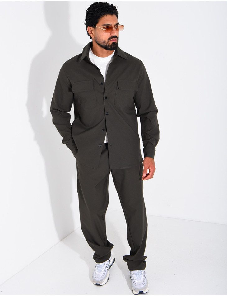 Ensemble pantalon et chemise manches longues