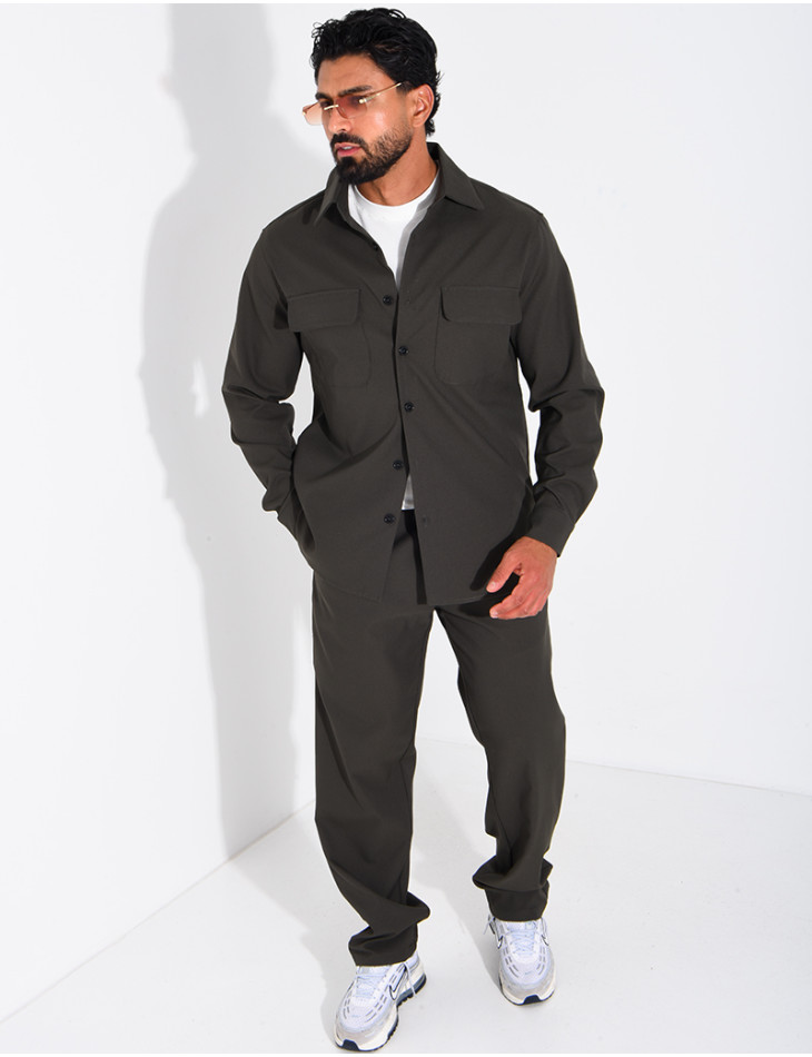 Ensemble pantalon et chemise manches longues