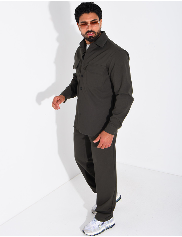 Ensemble pantalon et chemise manches longues