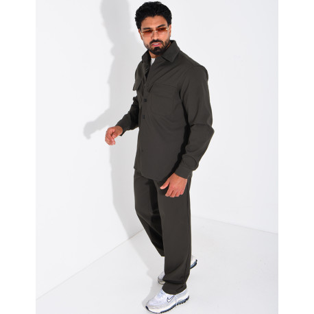 Ensemble pantalon et chemise manches longues