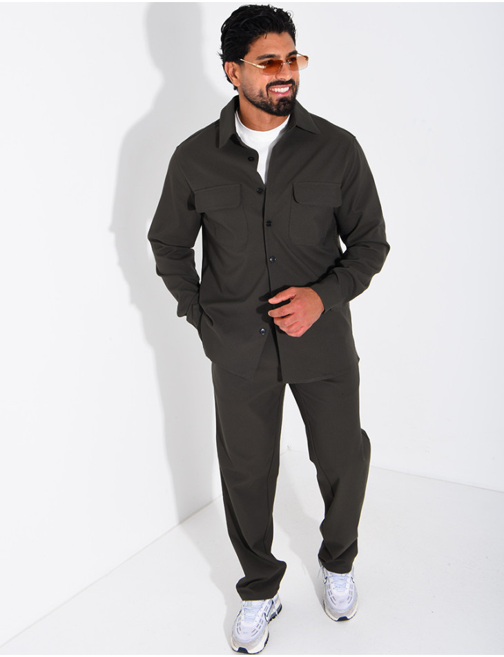 Ensemble pantalon et chemise manches longues
