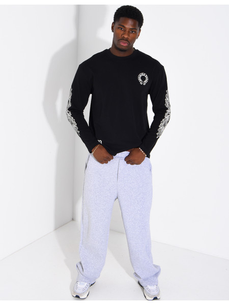 Long-sleeved patterned T-shirt