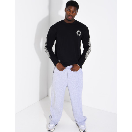Long-sleeved patterned T-shirt