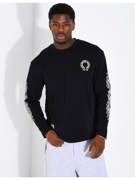 Long-sleeved patterned T-shirt