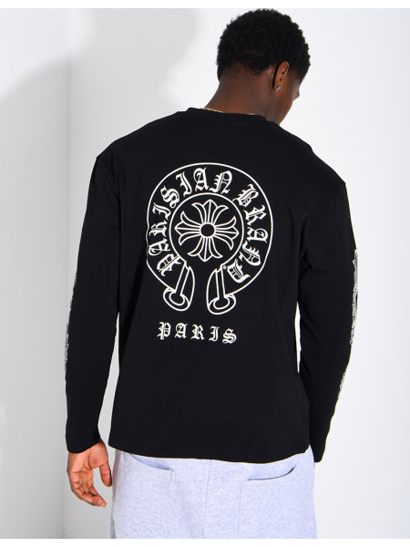 Long-sleeved patterned T-shirt